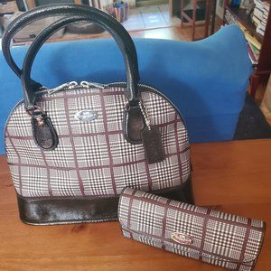 Coach Dome Plaid Purse With Matching Wallet